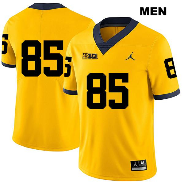 Men's NCAA Michigan Wolverines Mustapha Muhammad #85 No Name Yellow Jordan Brand Authentic Stitched Legend Football College Jersey ZJ25P35MJ